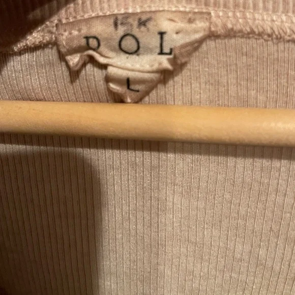 POL Anthropology Beige Ruffle Sleeve Blouse L - Picture 2 of 6